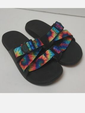 Chaco Women's Chillos Slide Sandals Tie Dye Rainbow Size 6
